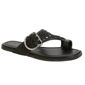 3.1 Phillip Lim Black Woven Leather Macrame Toe Loop Sandals Size 6